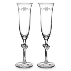 Disney Arribas Glass Flutes - Wedding Bells - Walt Disney World