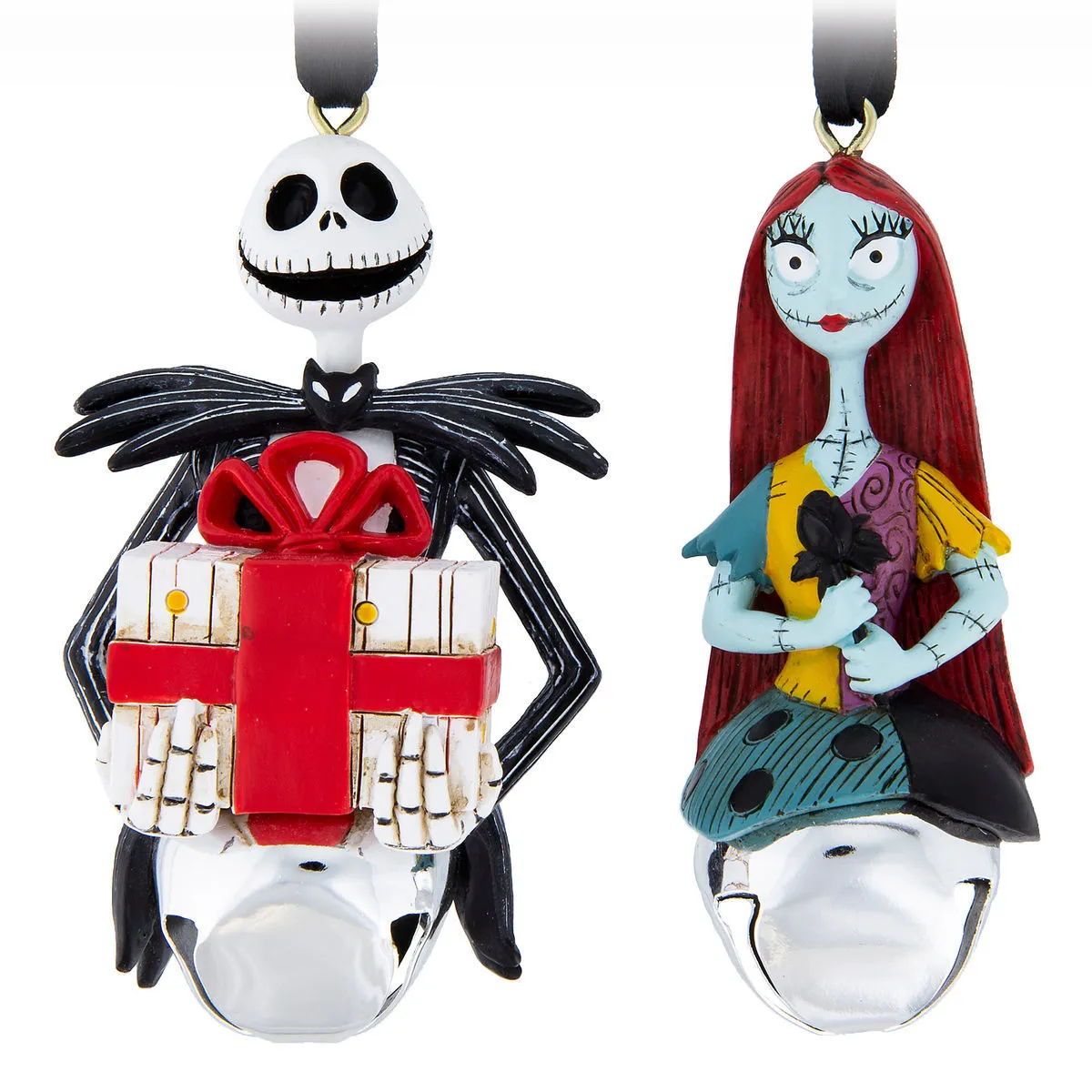 Disney Bell Ornament Set - Jack Skellington And Sally 1 Disney Bell Ornament Set - Jack Skellington And Sally