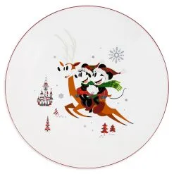 Disney Dinner Plate - Mickey And Minnie Mouse Holiday - Reindeer