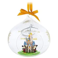 Disney Glass Drop Ornament - Cinderella Castle - Walt Disney World