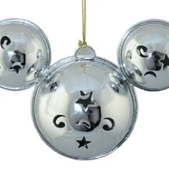 Disney Mickey Ears Icon Ornament - Mickey Mouse Metal Bell - Silver