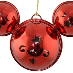 Disney Mickey Ears Icon Ornament - Mickey Mouse Metal Bell - Red