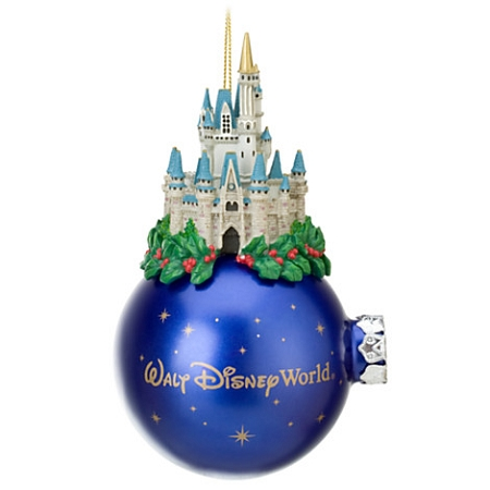 Disney Christmas Ornament - Cinderella Castle - Holly - Blue 1 Disney Christmas Ornament - Cinderella Castle - Holly - Blue
