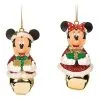 Disney Christmas Ornament Set - Santa Mickey And Minnie Mouse Jingle Bell