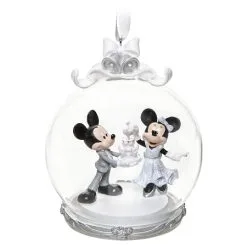 Disney Christmas Ornament - Mickey And Minnie Wedding Globe