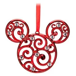 Disney Christmas Ornament - Bohemian Filigree Mickey Mouse - Red