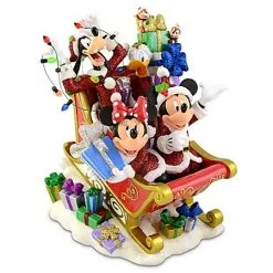 Disney Christmas Figurine - Sleigh Mickey Mouse And Friends