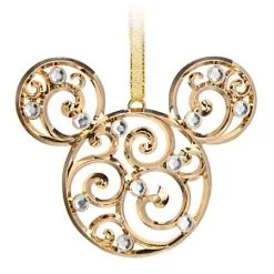 Disney Christmas Ornament - Bohemian Filigree Mickey Mouse - Gold