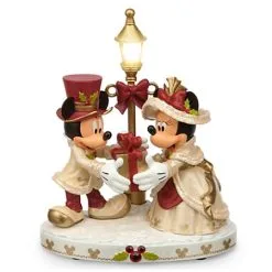 Disney Christmas Figurine - Mickey & Minnie Mouse Light-Up Victorian