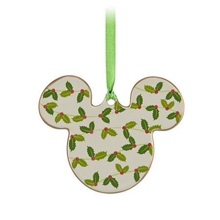 Disney Disc Ornament - Mickey Mouse - Holly 1 Disney Disc Ornament - Mickey Mouse - Holly