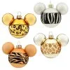 Disney Christmas Ornament Set - Mickey Animal Print - Set Of 4