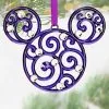Disney Christmas Ornament - Bohemian Filigree Mickey Mouse - Purple