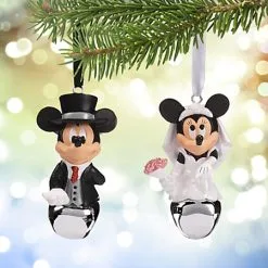 Disney Christmas Ornament Set - Mickey And Minnie Wedding Bells