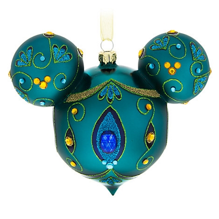 Disney Christmas Ornament - Mickey Mouse Icon - Blue Peacock 1 Disney Christmas Ornament - Mickey Mouse Icon - Blue Peacock