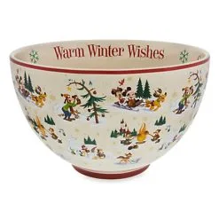Disney Serving Bowl - Happy Holidays - Santa Mickey Mouse & Friends