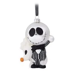 Disney Glass Ornament - Jack Skellington And Zero