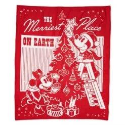 Disney Throw Blanket - Holiday Mickey & Minnie - Fleece