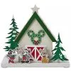 Disney Holiday Figure - Light Up Barn - Mickey And Friends - Wood