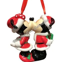 Disney Christmas Ornament - Santa Mickey And Minnie Kiss