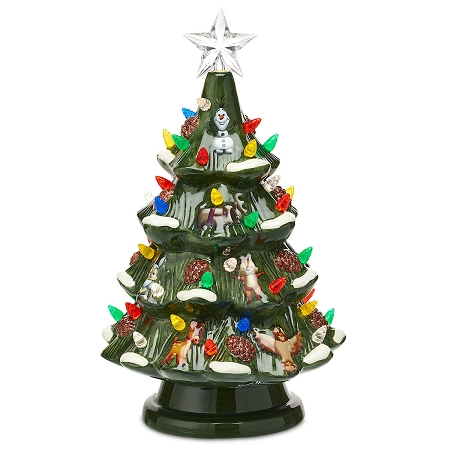 Disney Holiday Tree Figure - Retro Ceramic - Light Up 1 Disney Holiday Tree Figure - Retro Ceramic - Light Up