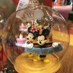 Disney Globe Ornament - Happy Birthday - Mickey And Minnie Mouse