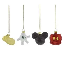Disney Christmas Ornament Set - Mickey Mouse Body Parts - Set Of 4
