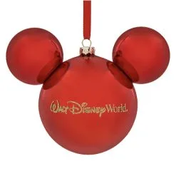 Disney Christmas Ornament - Mickey Mouse Icon - Red Walt Disney World