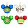 Disney Christmas Ornament Set - Mickey Icons And Snowflakes - Set Of 4