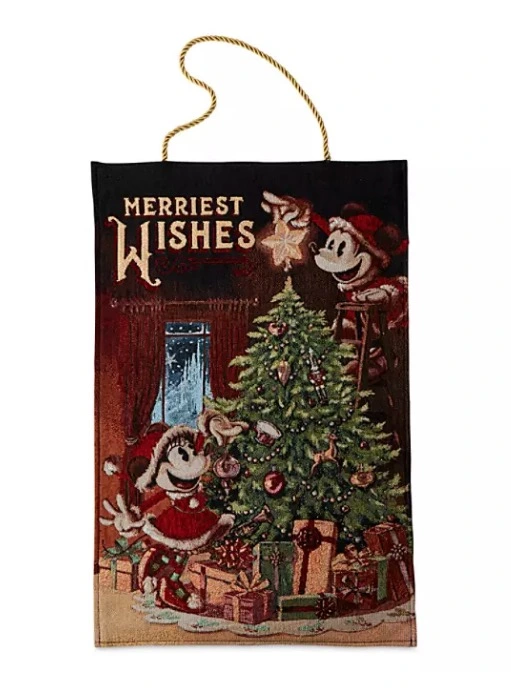 Disney Holiday Wall Hanging - Mickey & Minnie Tapestry - Light Up 1 Disney Holiday Wall Hanging - Mickey & Minnie Tapestry - Light Up