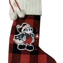 Disney Christmas Stocking - Mickey Mouse Plaid - Farmhouse