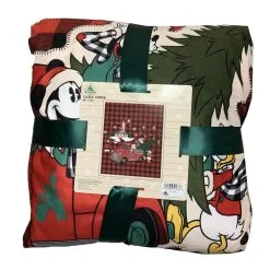 Disney Throw Blanket - Holiday Mickey & Friends - Farmhouse - Fleece