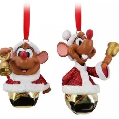 Disney Bell Ornament Set - Santa Jaq And Gus - Cinderella
