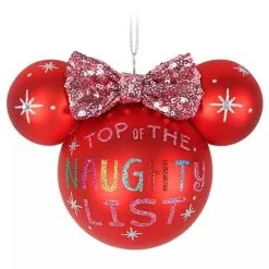 Disney Mickey Ears Icon Ornament - Minnie Mouse - Naughty List