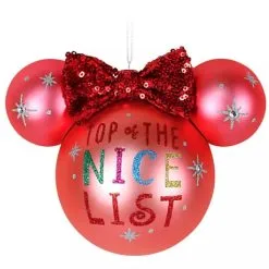 Disney Mickey Ears Icon Ornament - Minnie Mouse - Nice List