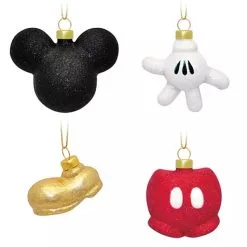 Disney Ornament Set - Mickey Mouse Icon Body Parts - Set Of 4