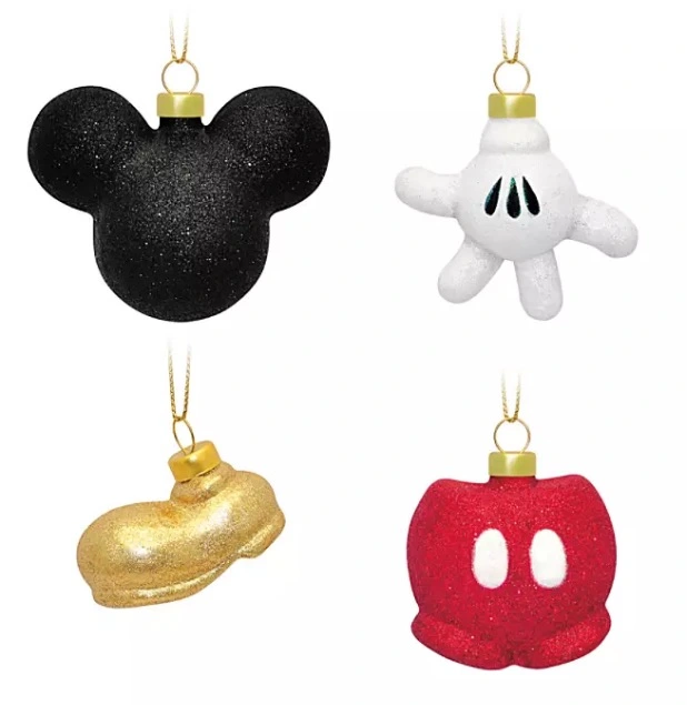 Disney Ornament Set - Mickey Mouse Icon Body Parts - Set Of 4 1 Disney Ornament Set - Mickey Mouse Icon Body Parts - Set Of 4