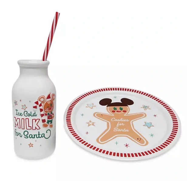 Disney Plate And Bottle Set - Mickey Milk And Cookies For Santa 1 Disney Plate And Bottle Set - Mickey Milk And Cookies For Santa