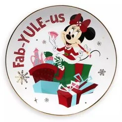 Disney Dessert Plate - Holiday Minnie Mouse - Fab-yule-us
