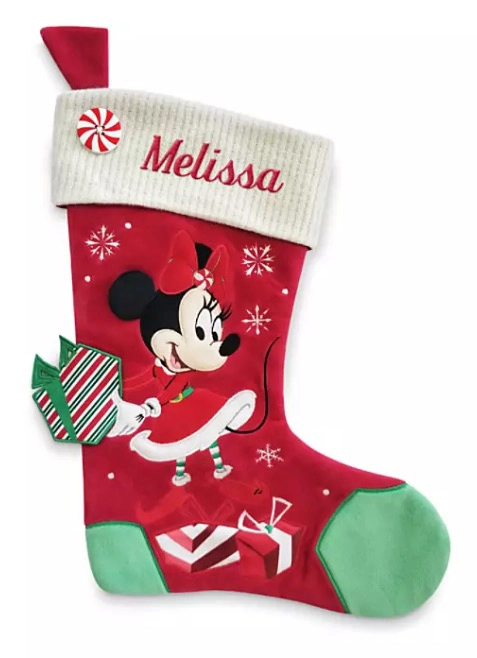 Disney Christmas Stocking - Minnie Mouse With Gift - Red 1 Disney Christmas Stocking - Minnie Mouse With Gift - Red