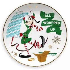 Disney Dessert Plate - Holiday Goofy - All Wrapped Up