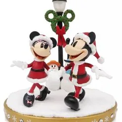 Disney Holiday Figure - Santa Mickey & Minnie Lamp Post - Light Up