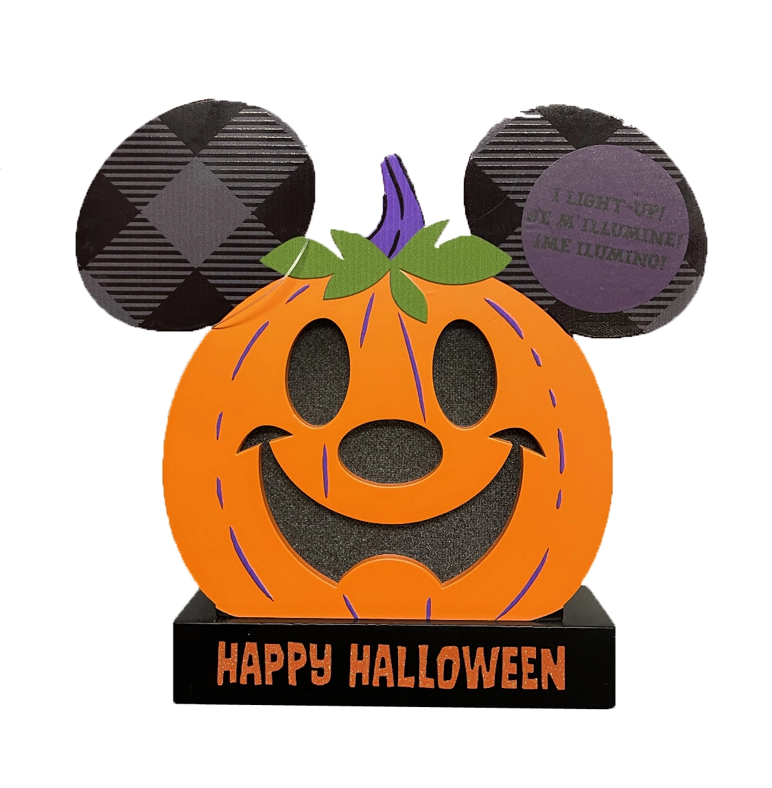 Disney Light Up Figure - Mickey Mouse Pumpkin - Plaid 1 Disney Light Up Figure - Mickey Mouse Pumpkin - Plaid