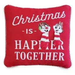 Disney Throw Pillow - Holiday Chip 'n Dale - Happier Together