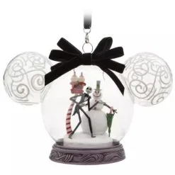 Disney Mickey Ears Icon Ornament - Jack Skellington And Snowman