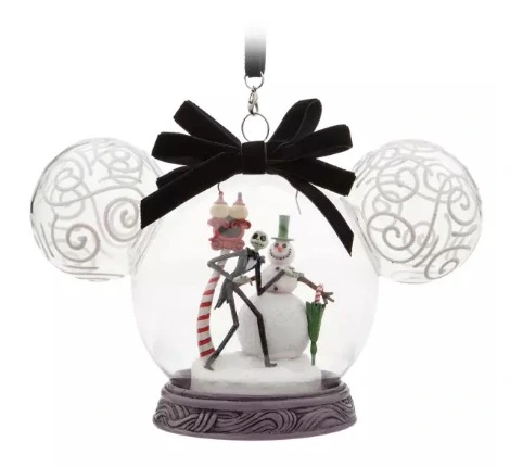Disney Mickey Ears Icon Ornament - Jack Skellington And Snowman 1 Disney Mickey Ears Icon Ornament - Jack Skellington And Snowman