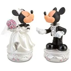Disney Bobblehead Figure - Wedding Minnie And Mickey Mouse Set -- 2-Pc.